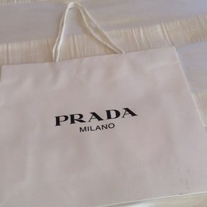 PRADA shopping bag white 13.75”x 14.25”x4.75”